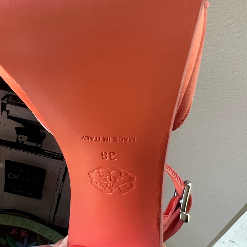 FINAL SALE🤍ALEXANDER MCQUEEN apricot satin heeled sandals ❤️ - Picture 9 of 16